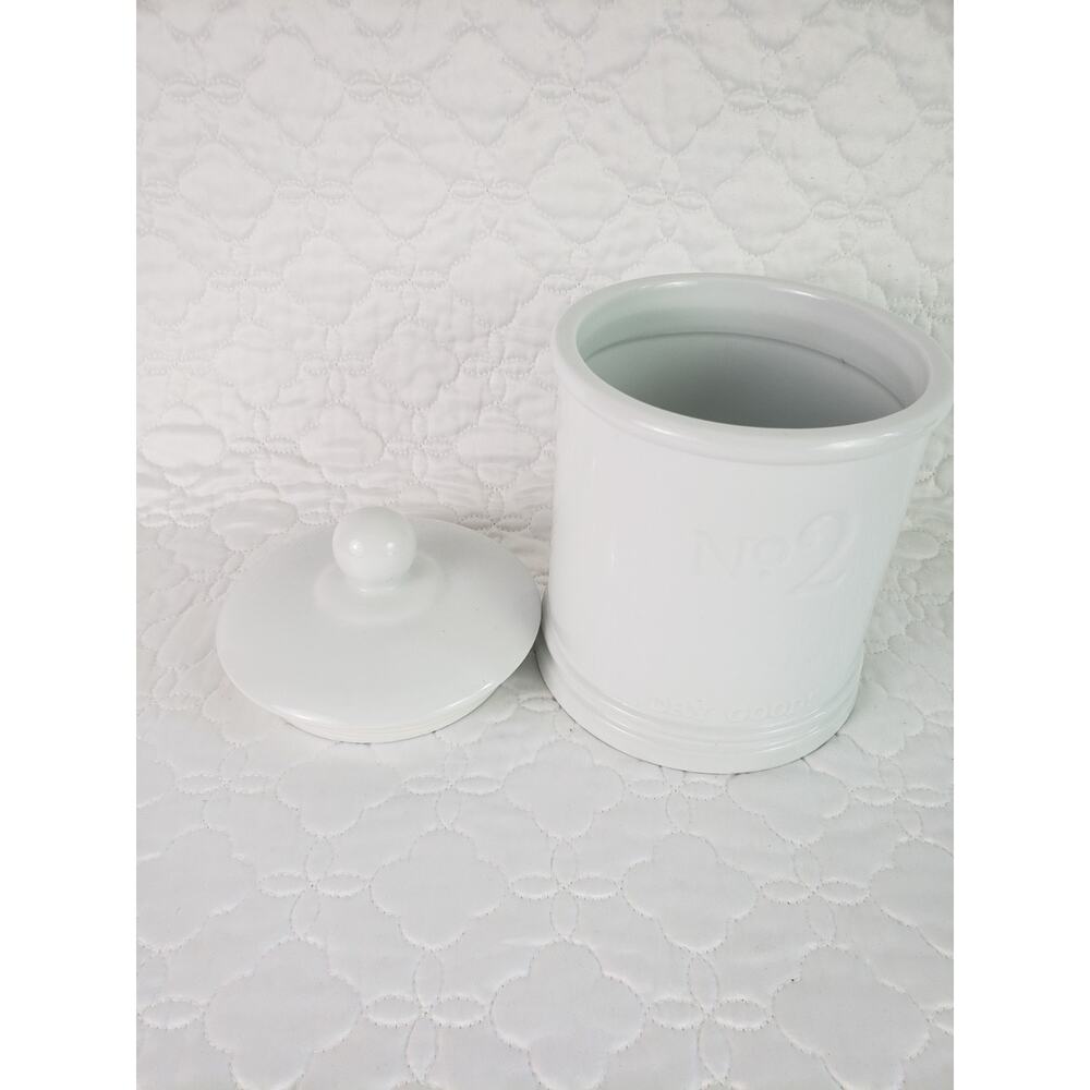 Fitz & Floyd No 2 Canister Everyday White Dry Goods Canister Porcelain & Lid - Picture 2 of 9